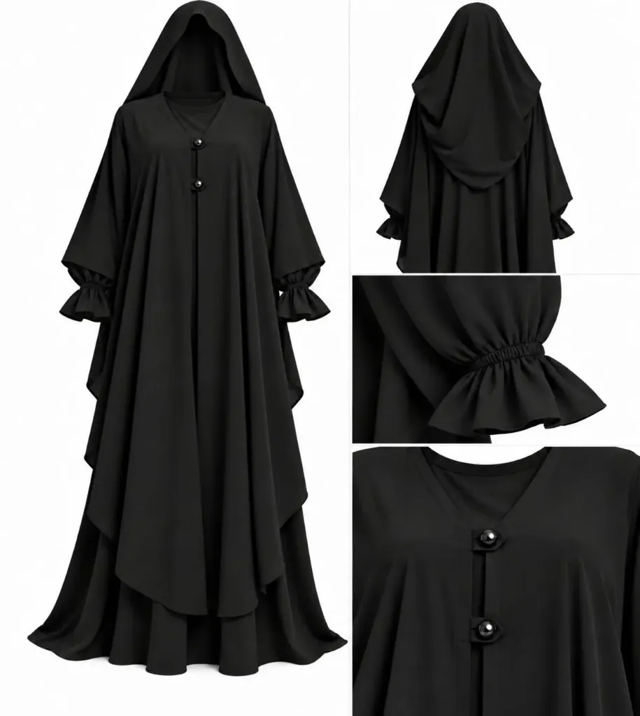 [alsau 6005-1301] طقم مغربي - alsau 6005 (اسود)