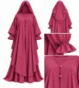 طقم مغربي - alsau 6005, قطعتين مع غطاء رأس متصل, حجاب